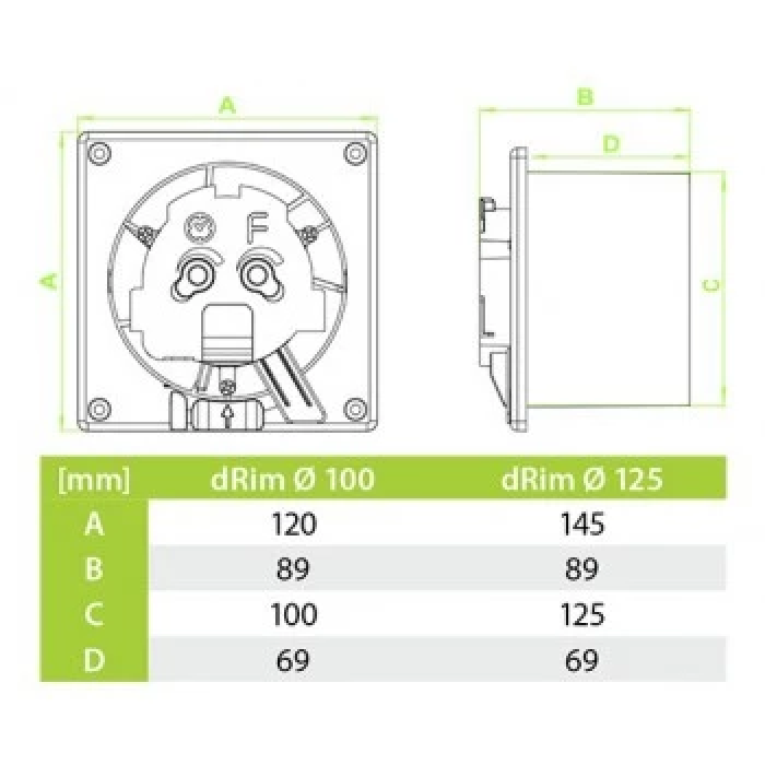 Вытяжной вентилятор airRoxy dRim 100S-C161